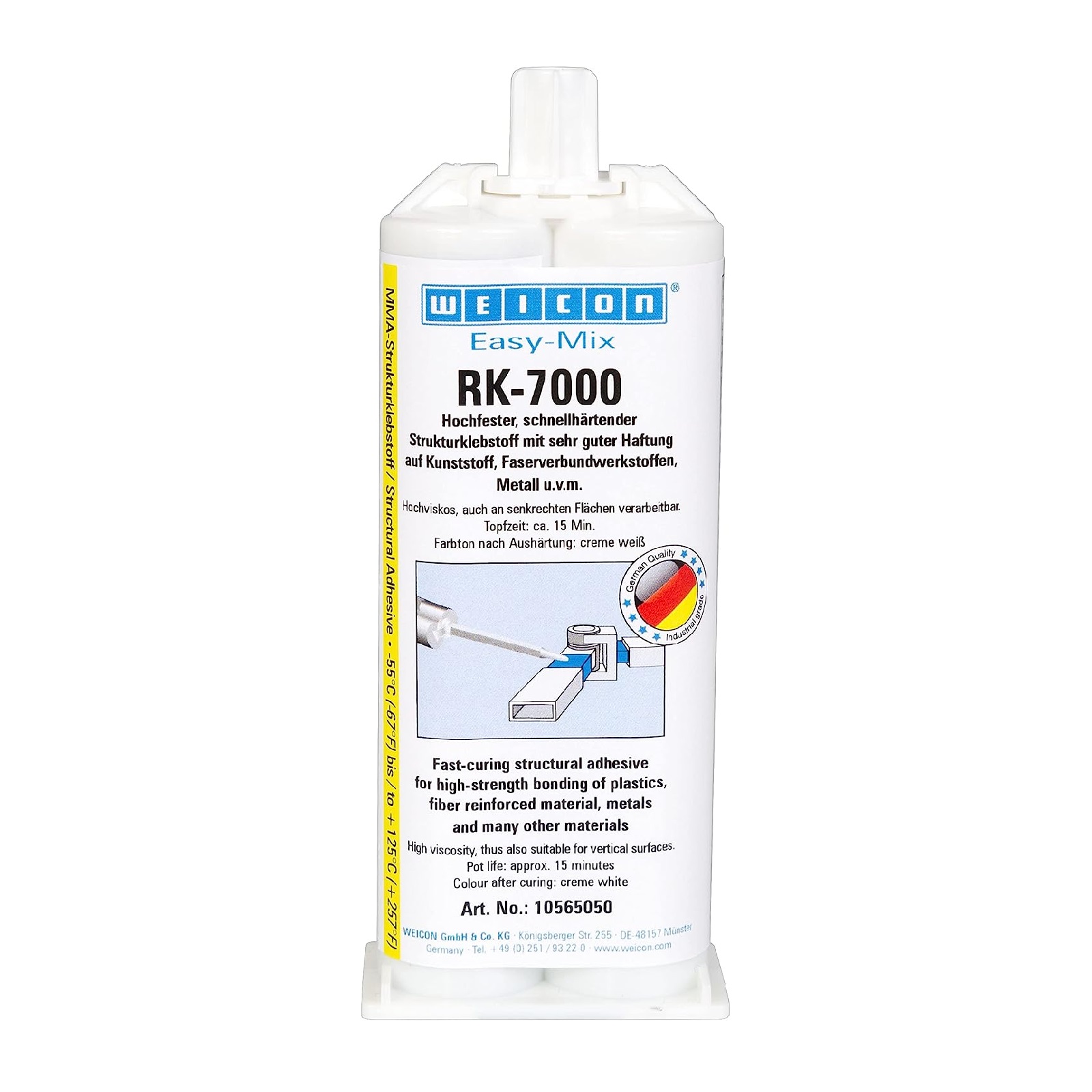 Acrylat Struktur Kleber Easy-Mix RK-7000 Kunststoff Metal - 50ml cremeweiß