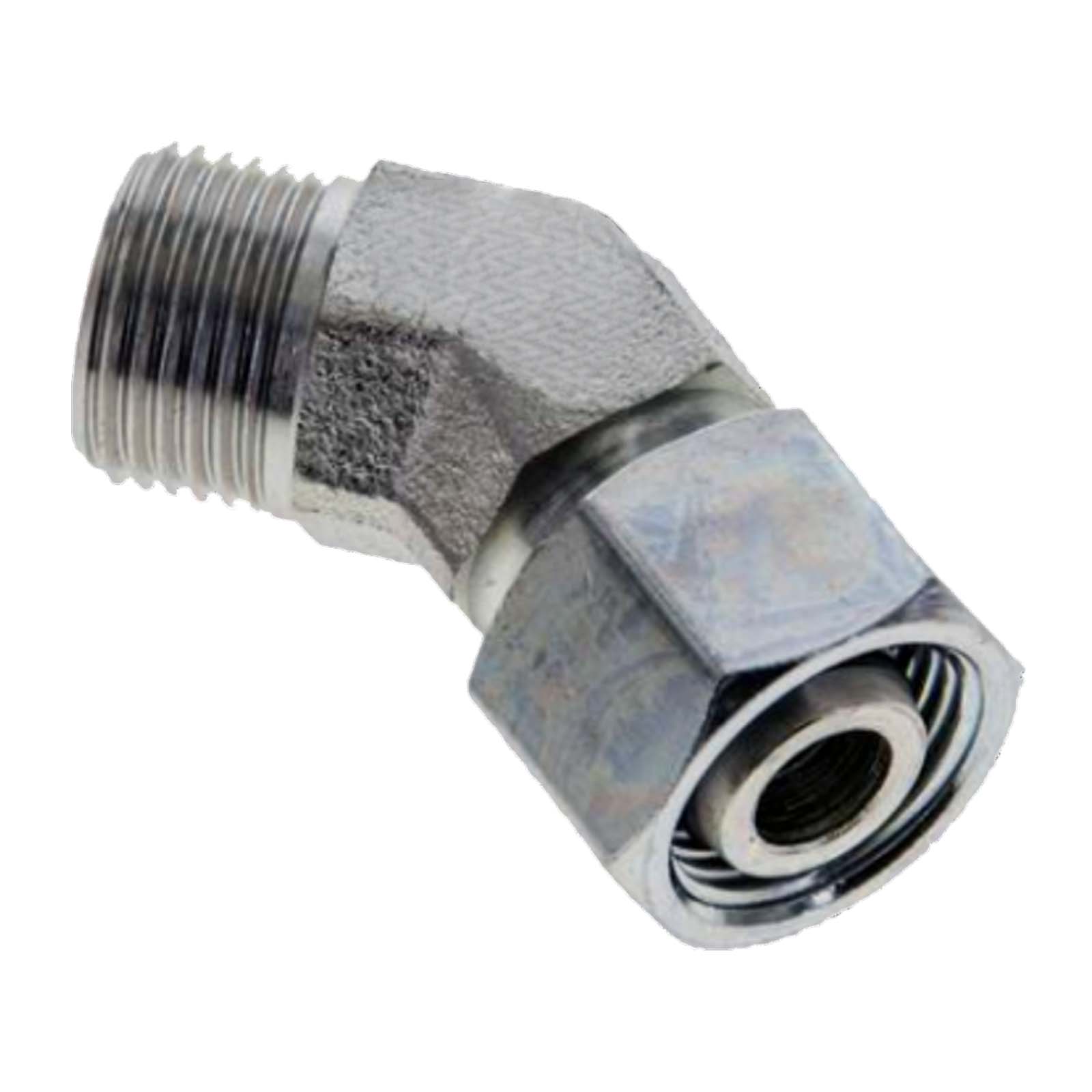Hydraulik Verschraubung einstellbarer Winkel 45° 28 L (M 36 x2,0) AG x IG ohne Mutter / Schneidring