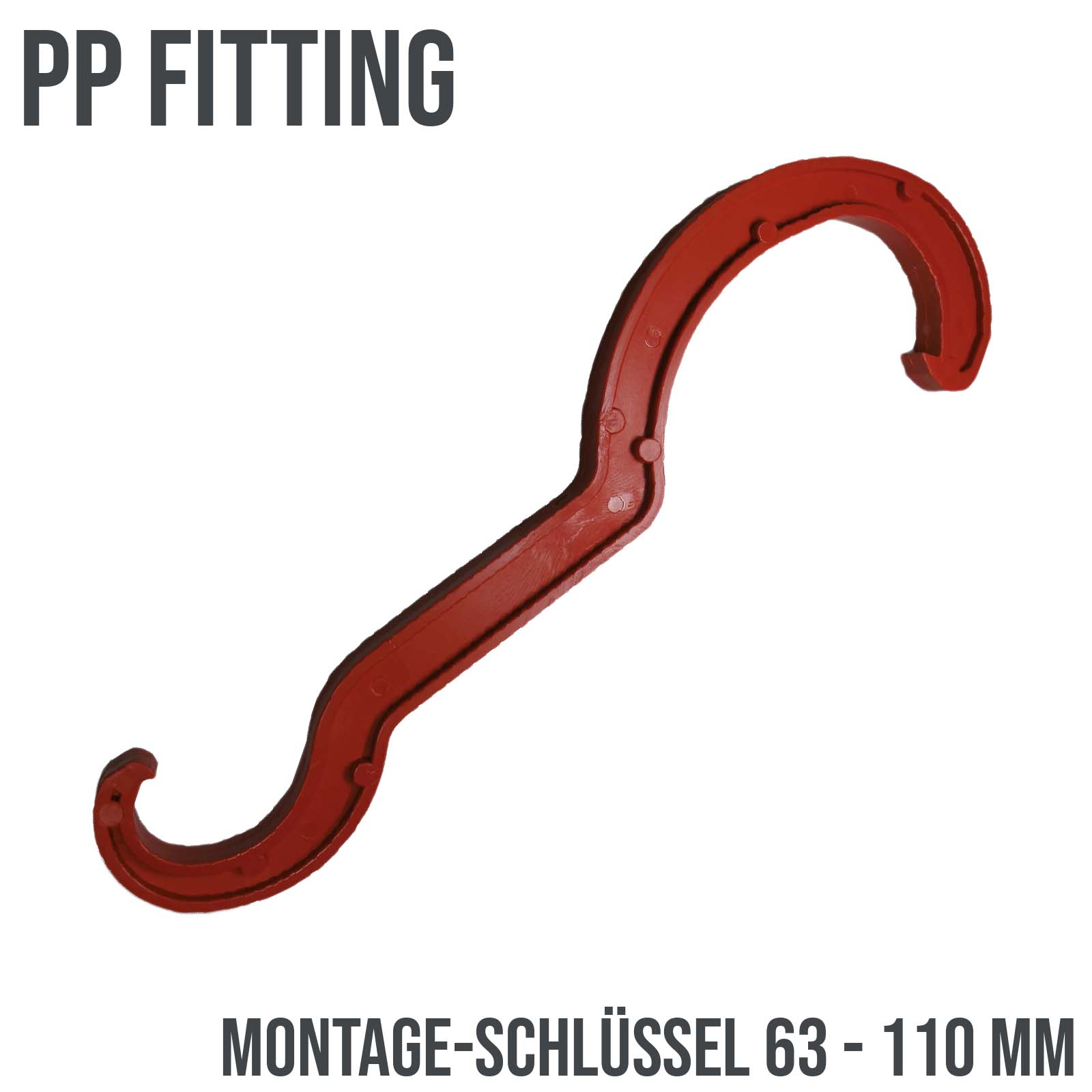 PE PP Montageschlüssel für Klemm Fitting von 63 bis 110 mm