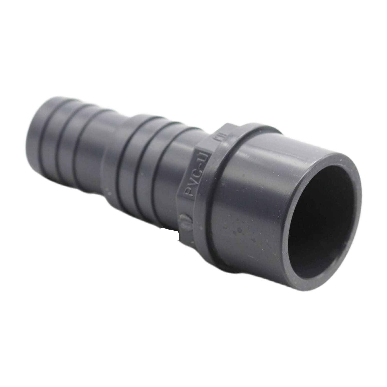PVC-U Schlauch Verbinder - Klebetstutzen DN 50 -> Schlauchtülle 32 / 38 mm  PN 16 bar