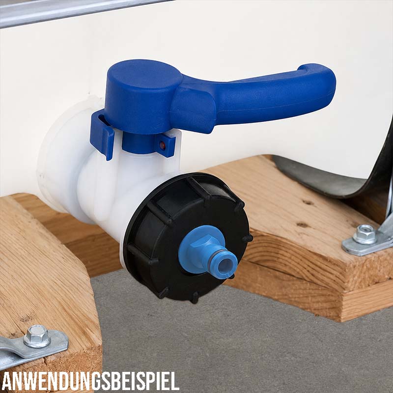 S60 x 6 IBC Adapter auf Click-Hahnanschluss Quick Connect - ECO