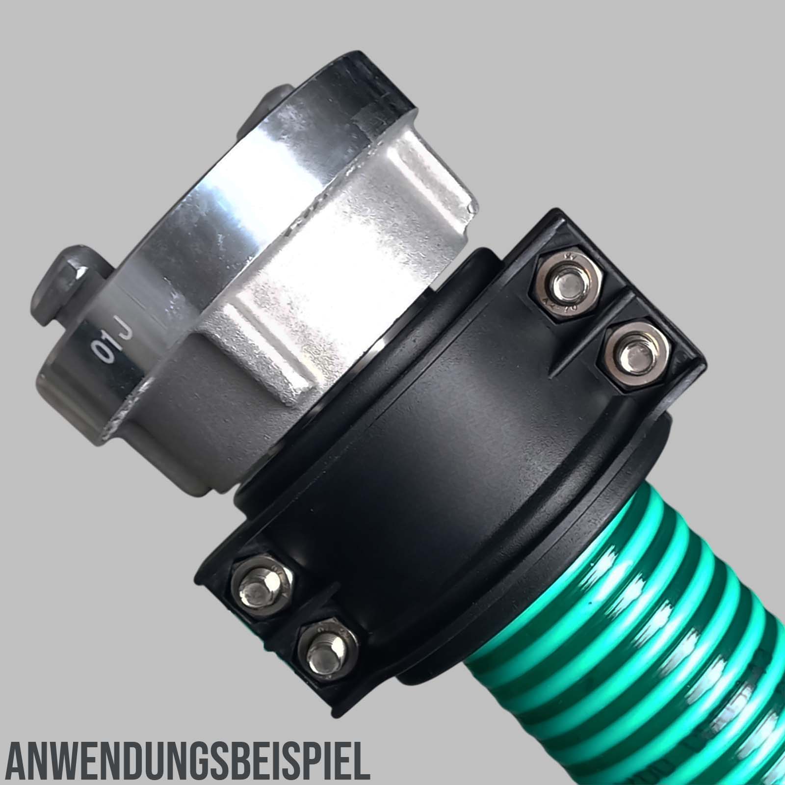 DN 200 Klemmschale Aluminium Spannbereich 222 - 229 mm für Schlauch ID x AD 200 x 224 mm - PN 16 bar