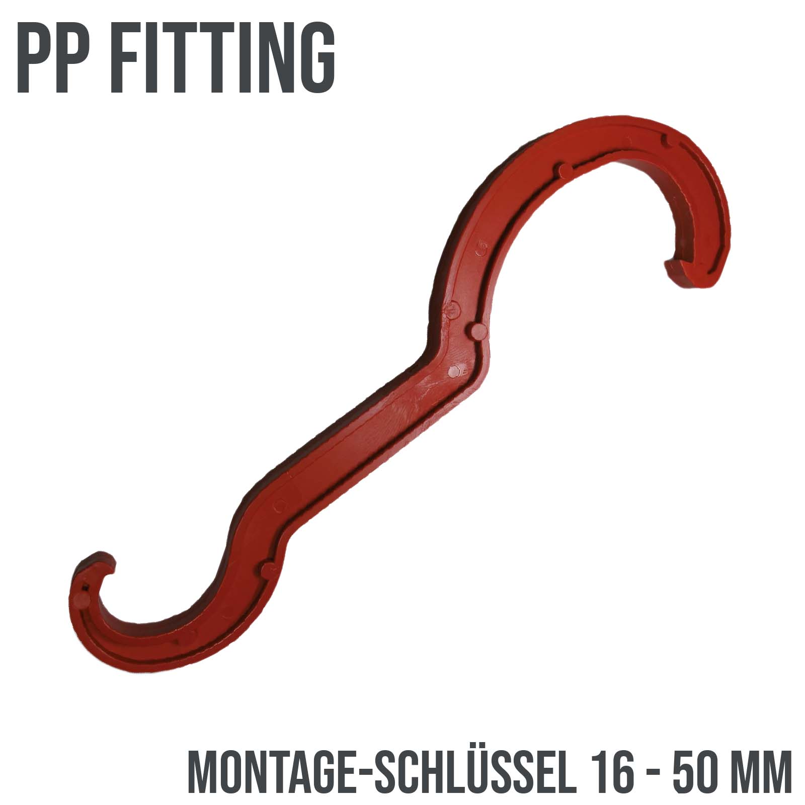 PE PP Montageschlüssel für Klemm Fitting von 16 bis 63 mm