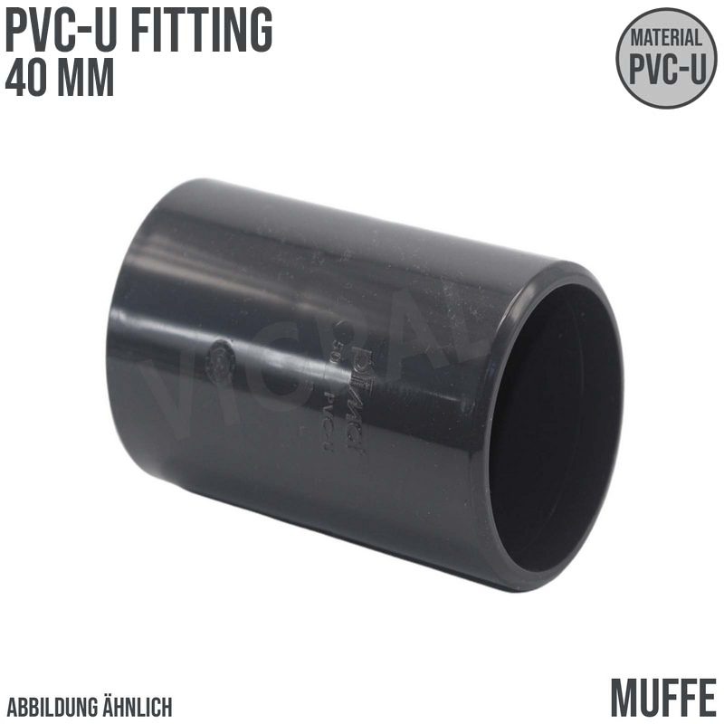40 mm PVC Klebe Fitting Muffe Verbinder - PN 16 bar