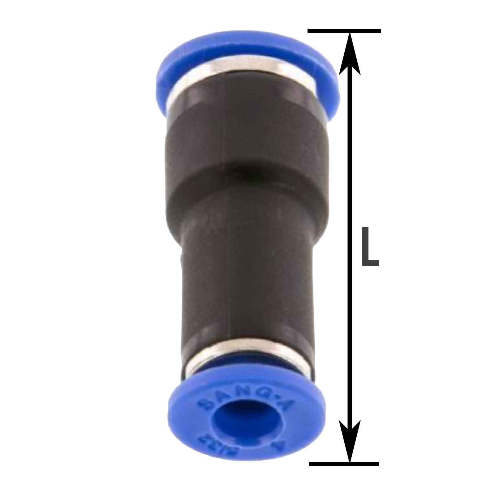 16 -> 12 mm Pneumatik Schnell Steck Verbinder IQS gerade reduziert blau/schwarz PA PU Schlauch - PN 20 bar