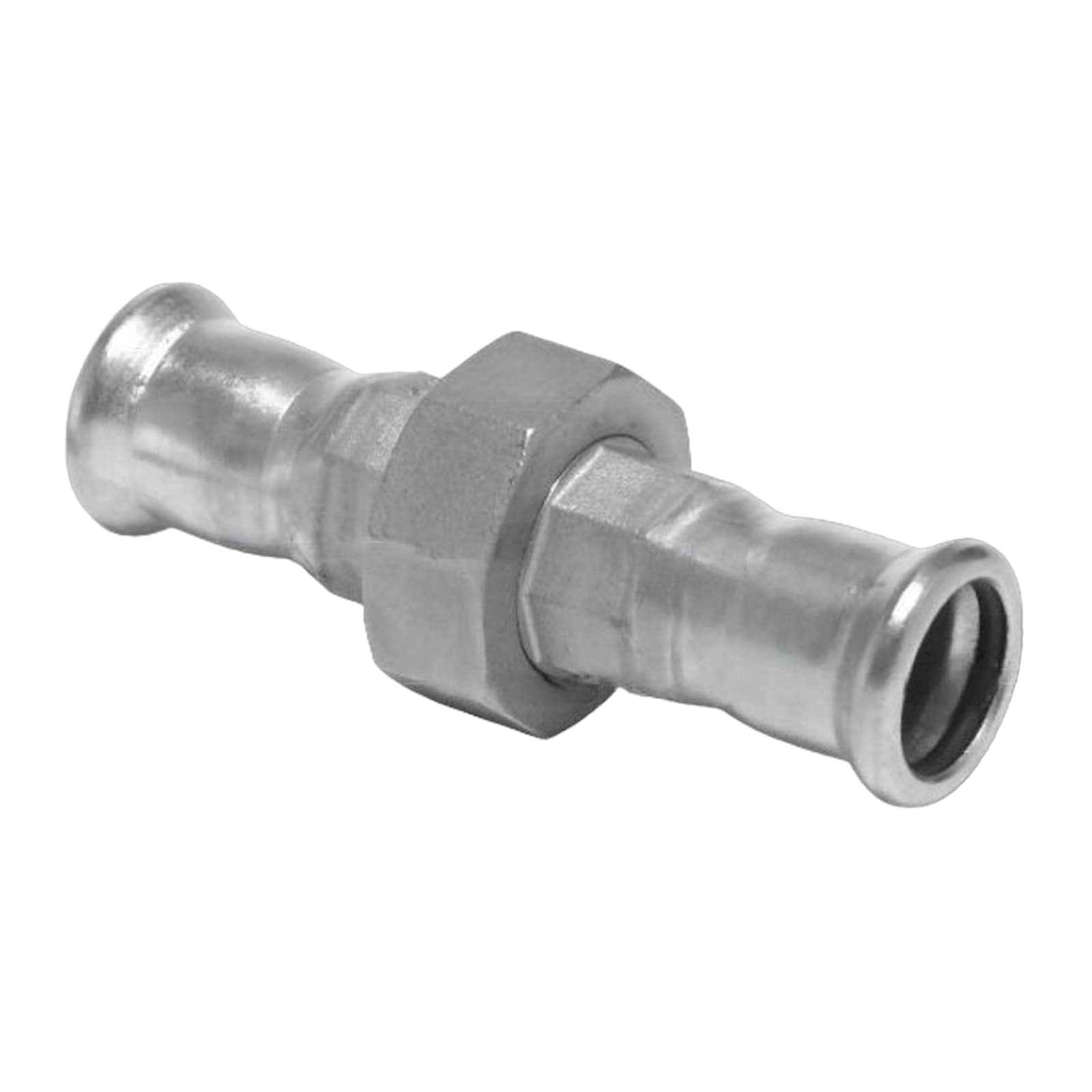 54 mm Verschraubung Press x Press Muffe Edelstahl AISI 316 Fittings PN 16 bar