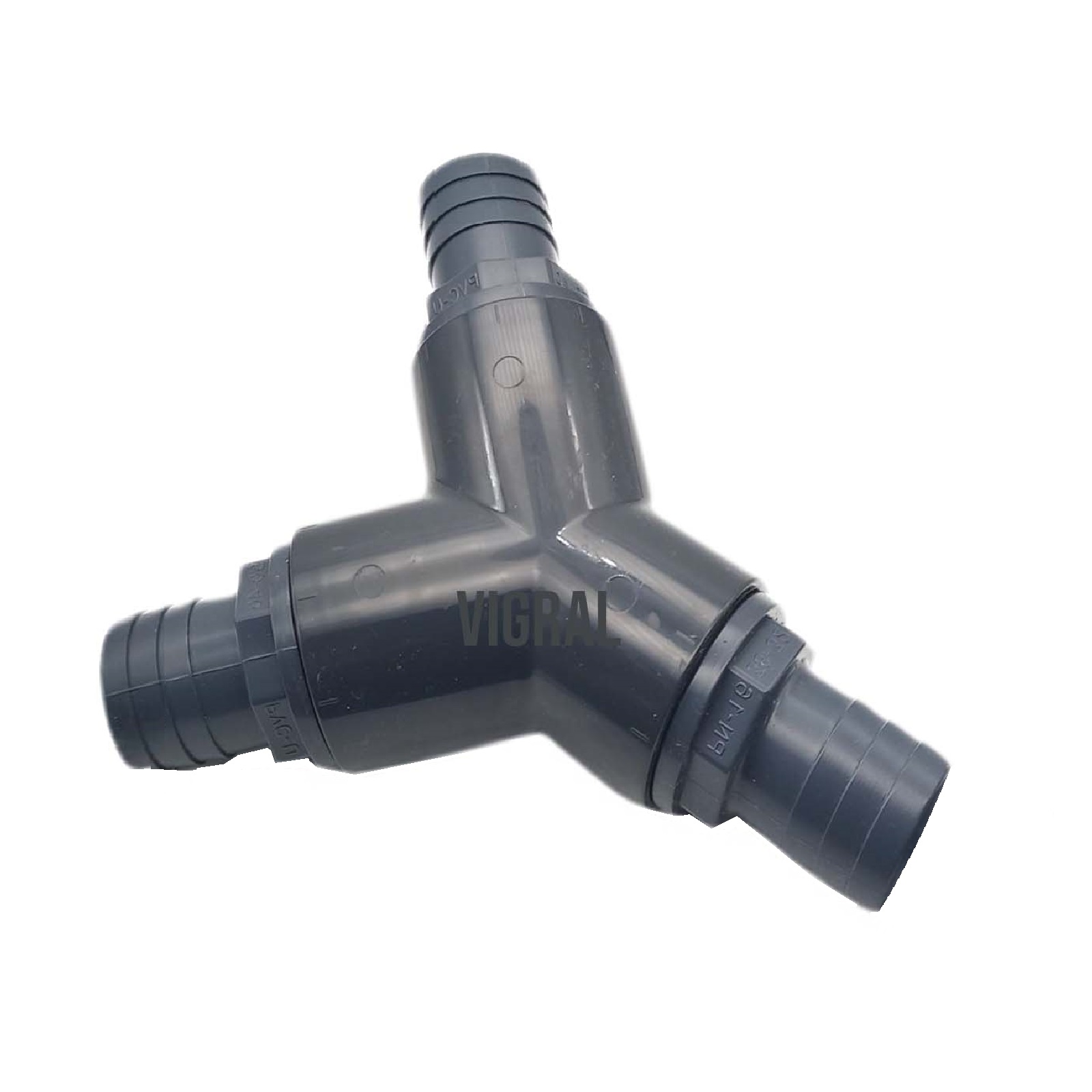 38 mm PVC PROFI Y-Stück 45° Schlauch Verbinder Stutzen Tülle Pool Teich Garten - PN 10 bar - Montage-Set