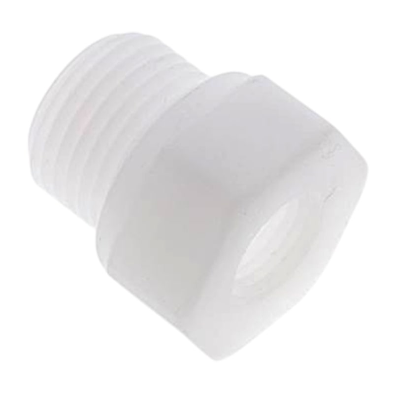 3/4" x 1/2" PP Gewinde Fitting FDA Reduzier Nippel Außen x Innengewinde Verbinder beige - PN 10 bar