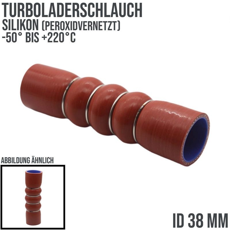 38 mm Turbolader Silikon Wulst Verbinder LLK Ladeluft KFZ Schlauch - 160mm ( 4 Lagen)