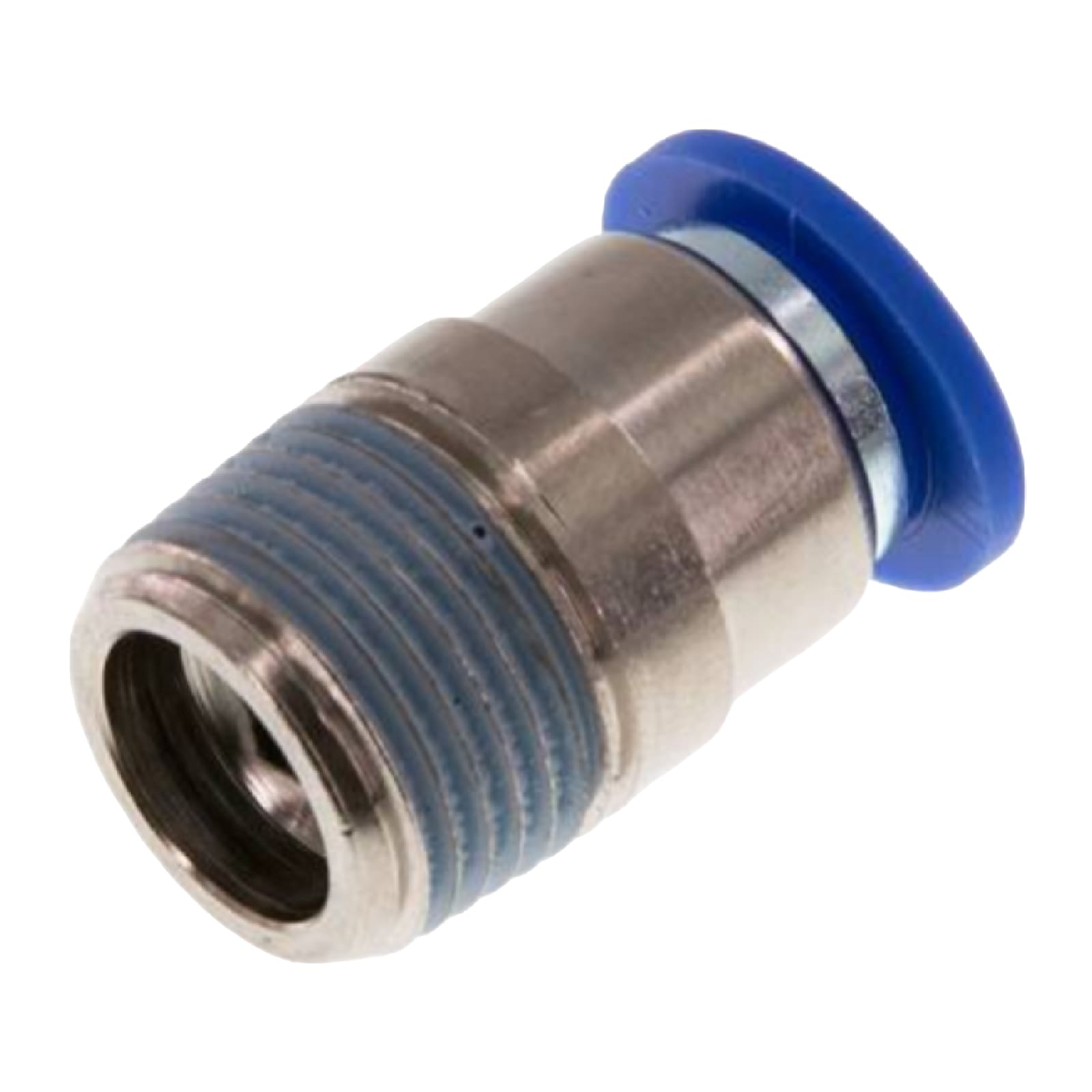 12 mm x 1/2" Pneumatik Schnell Steck Verbinder rund IQS Außengewinde konisch - PN 20 bar