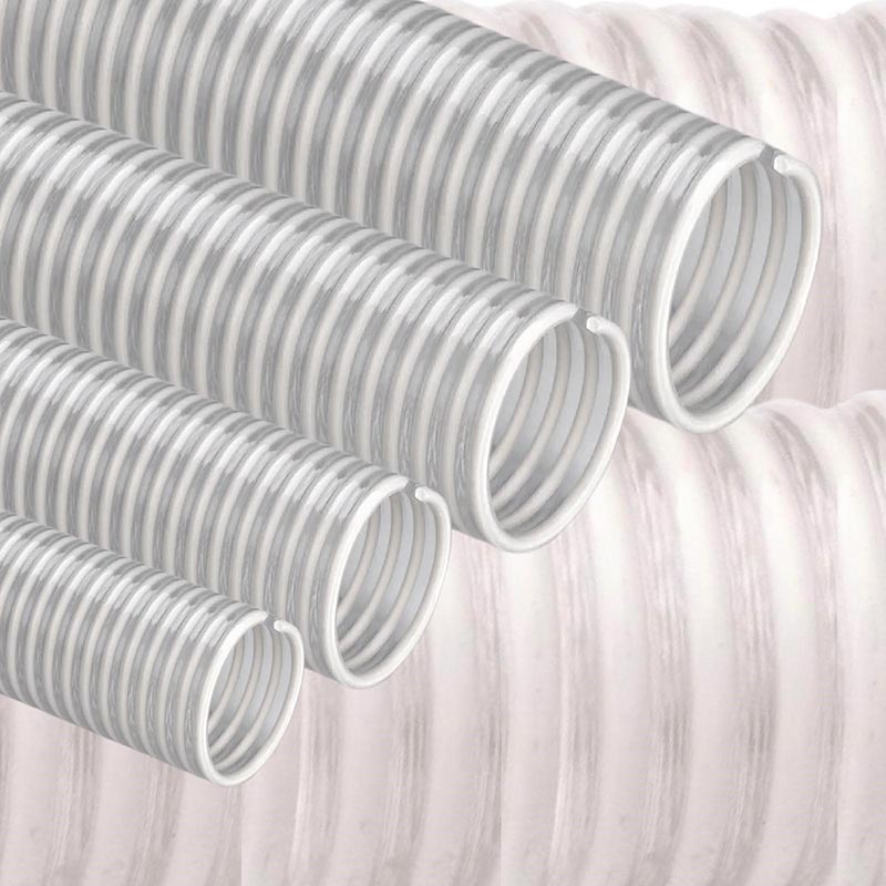 100 mm 4" Zoll Saug Ansaug Spiral Förder Pumpen Schlauch Lebensmittel Saatgut weiß PN 4 bar