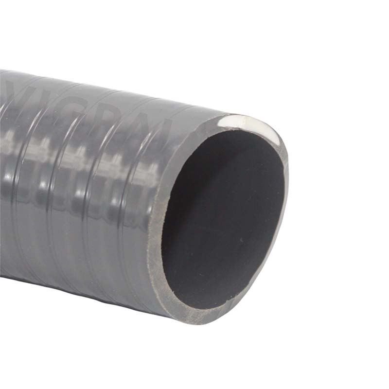 63 x 55 mm PVC Klebe Flex Spiral Schwimmbad Pool Teich Schlauch grau PN 5 bar - 10 m