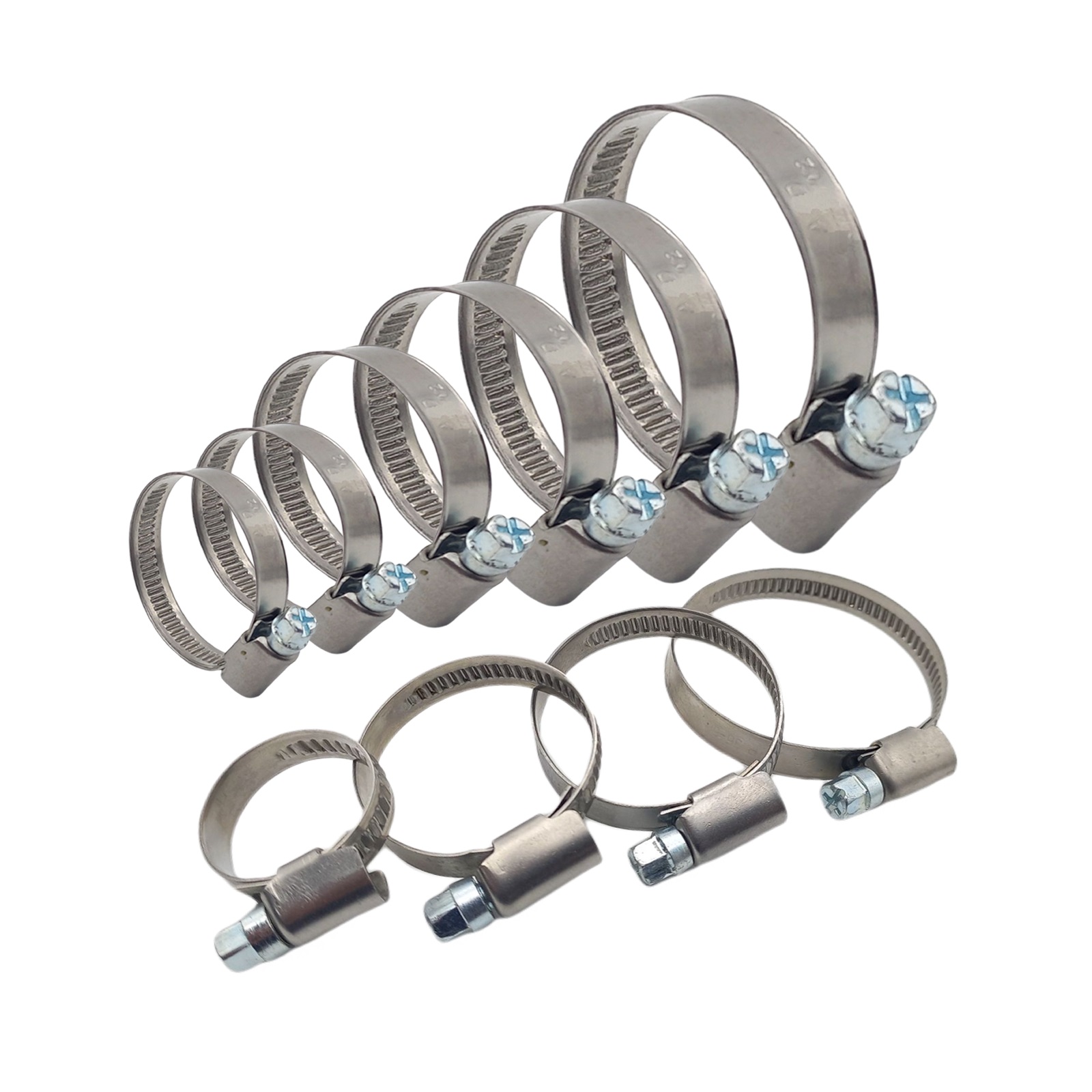 120 Stück - Schlauchschellen Klemmschellen Edelstahl 8-100mm W2 Sortiment Set