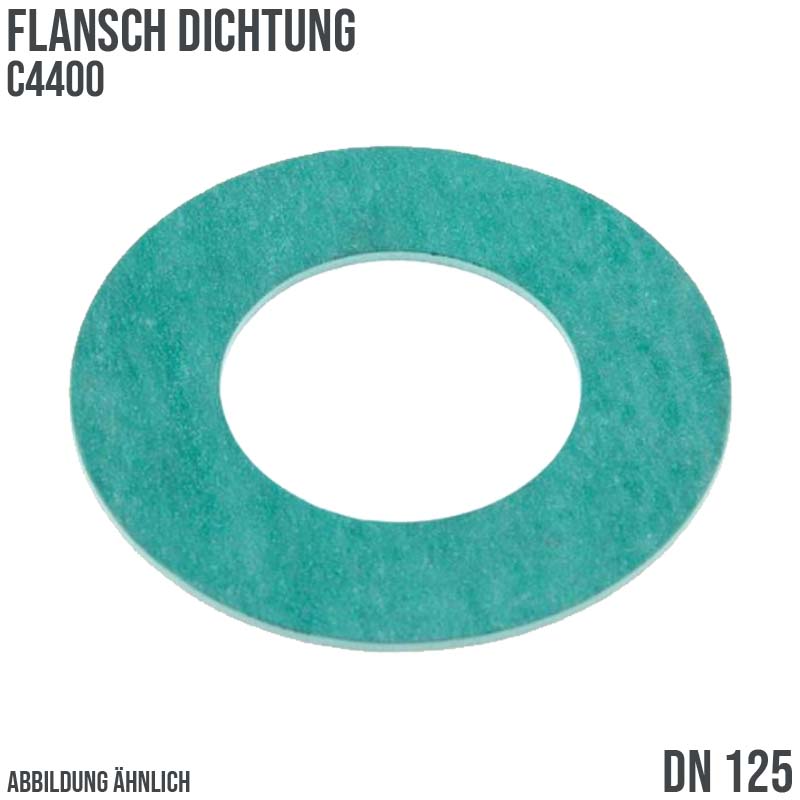 DN 125 Flansch Dichtung 141 x 192 x 2 mm grün C 4400