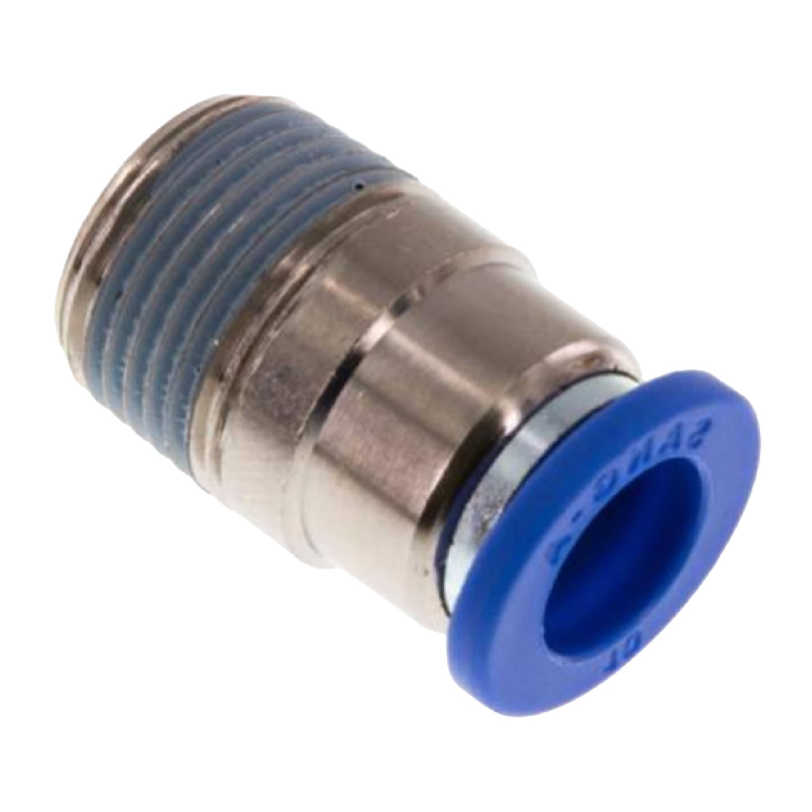 12 mm x 1/2" Pneumatik Schnell Steck Verbinder rund IQS Außengewinde konisch - PN 20 bar