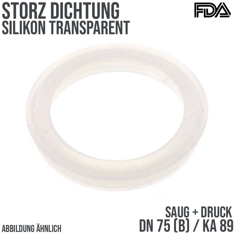 Dichtung STORZ  B DN 75 KA 89 Kupplung (Saug/Druck) Silikon transparent FDA