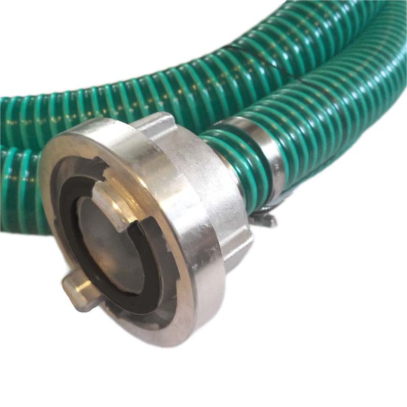 STORZ C DN52 KA66 - 38 mm 1 1/2" PVC Saug Ansaug Pumpen Spiral Schlauch PN 5 bar grün - 12 m Rolle