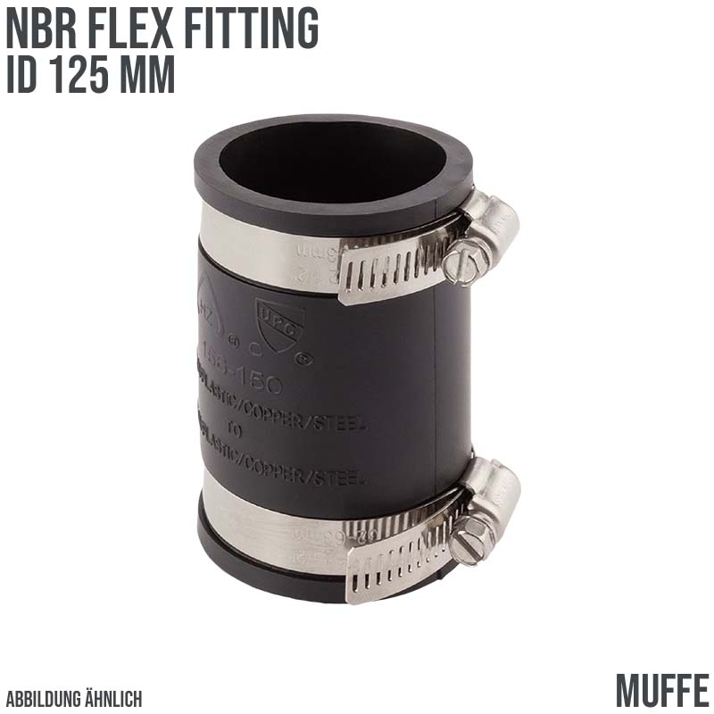 125 mm NBR Flex Fitting Muffe Verbinder Reparatur (Klemmbereich 115 - 128 mm)