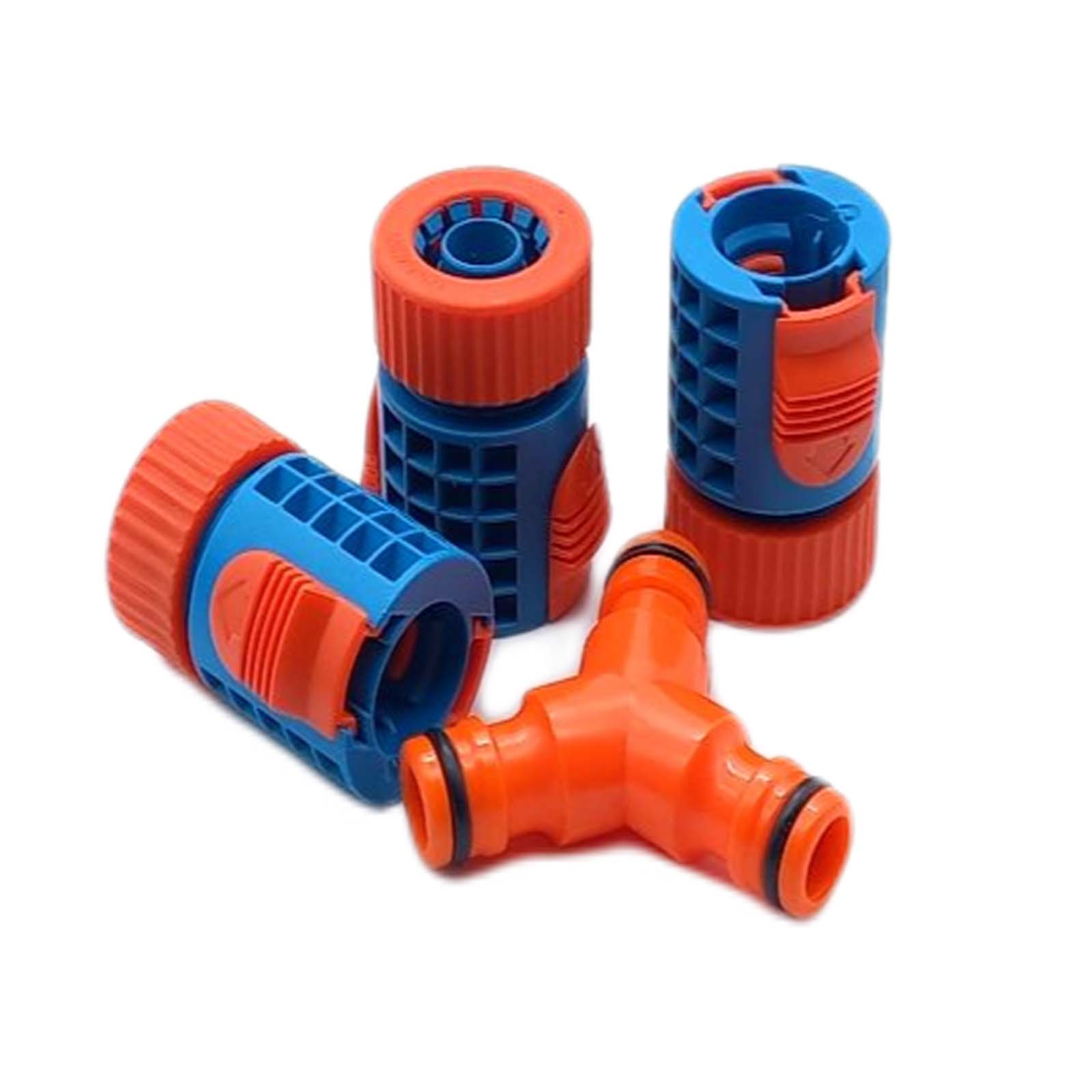1/2" Zoll 13 mm 3-fach Verteiler Click-System Schlauch Kupplung Stecker Anschluss - SET