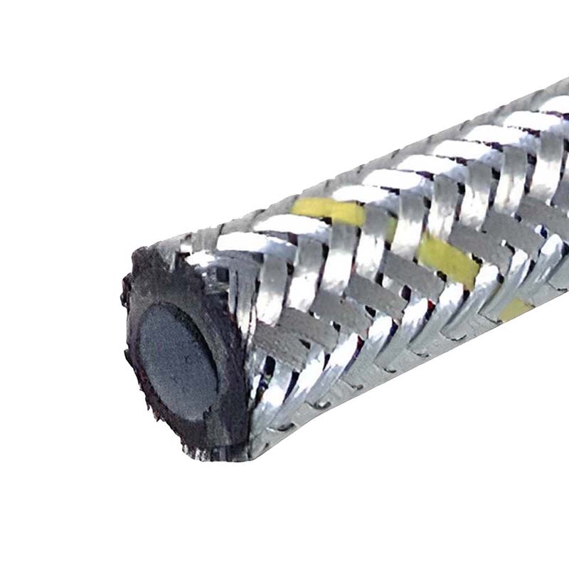 4,2 x 6,2 mm Kraftstoff Silber Benzin Öl Schlauch Stahl Draht Umflechtung NBR - PN 20 bar