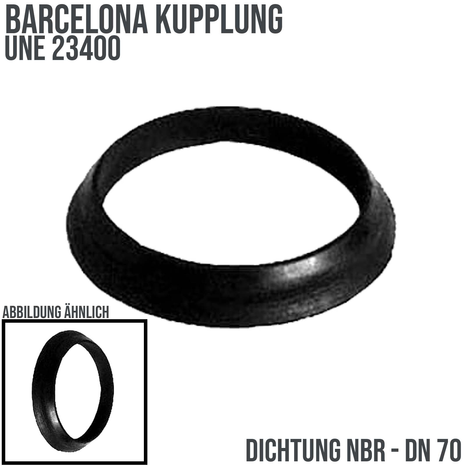 DN 70 Barcelona Kupplung UNE 23400 Dichtung NBR schwarz