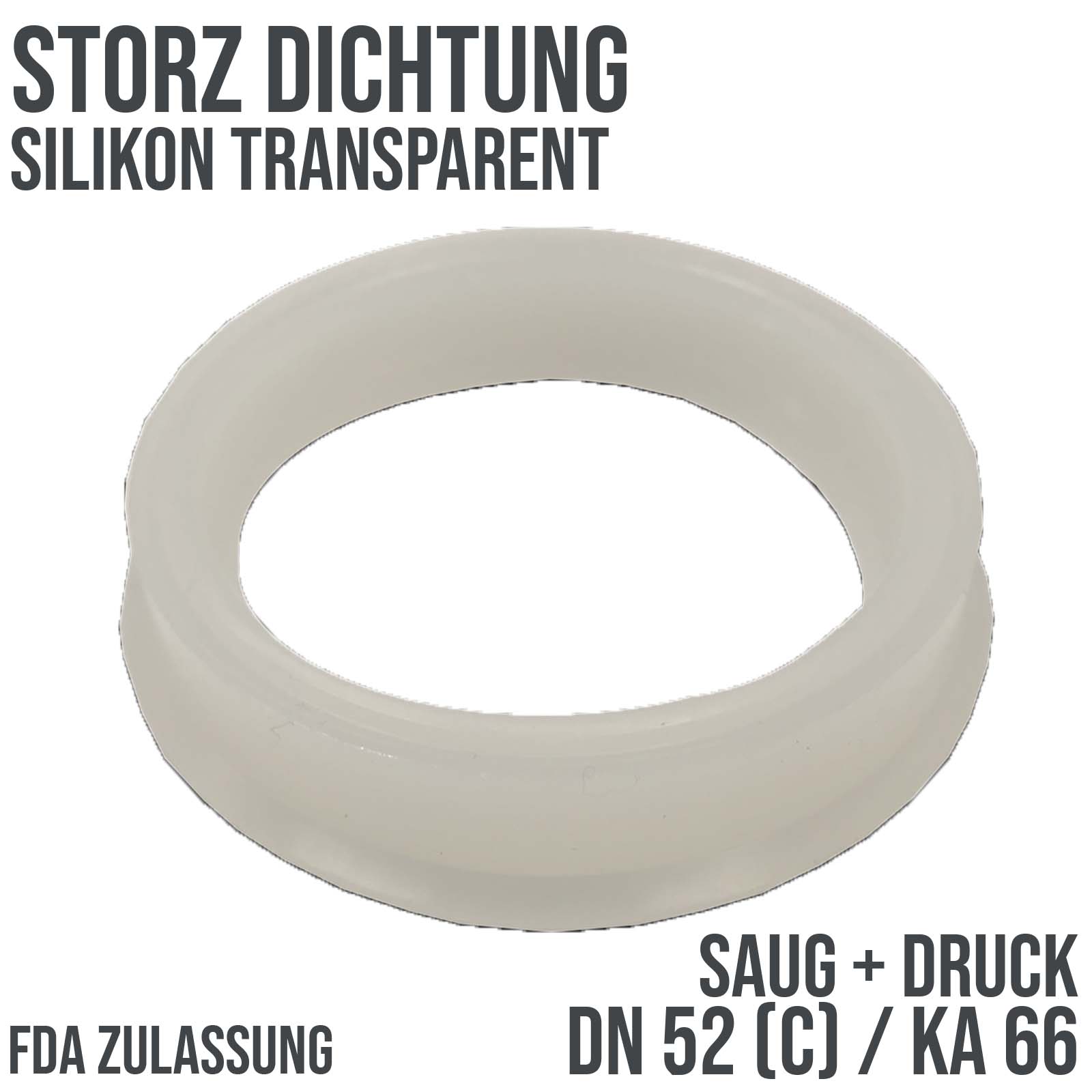 Dichtung STORZ  C DN 52 KA 66 Kupplung (Saug/Druck) Silikon transparent FDA