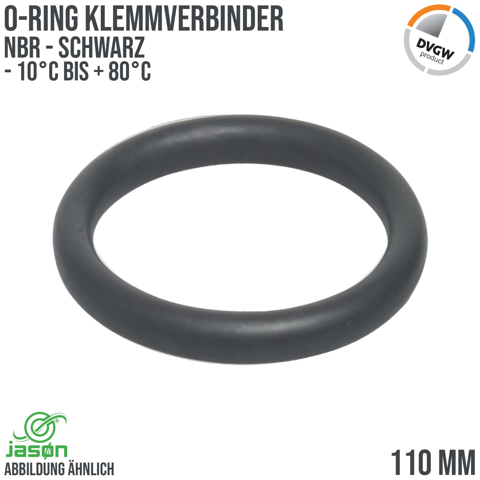 110 mm O-Ring PPE Klemm Verbinder Kupplung NBR schwarz DVGW KIWA WRAS
