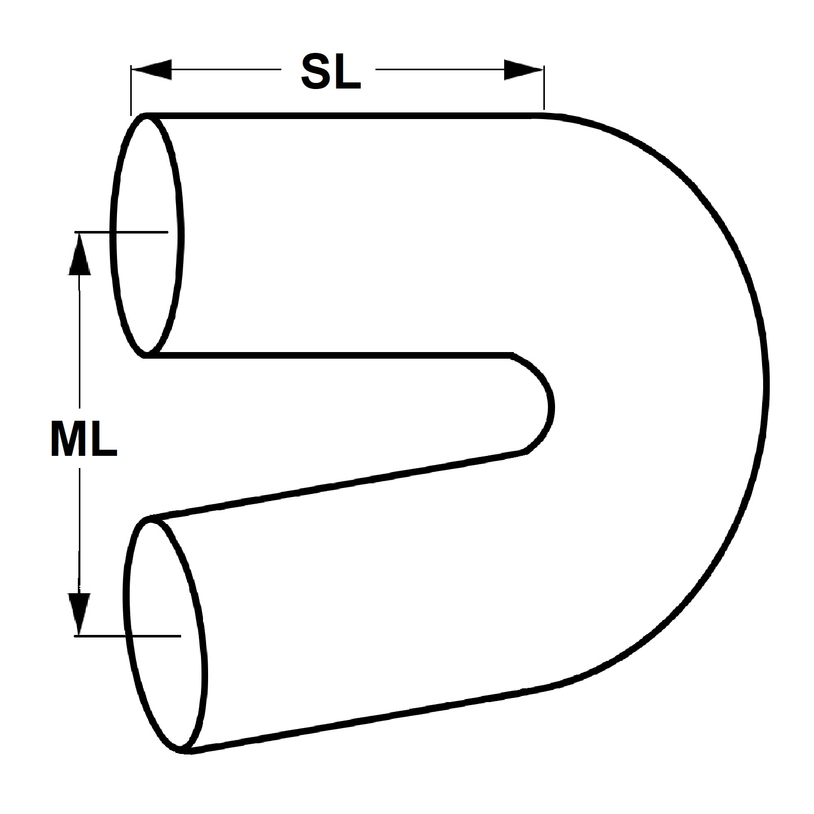 64 x 74 mm Kühlerschlauch LLK Silikon Bogen Krümmer Schlauch 180° Grad blau