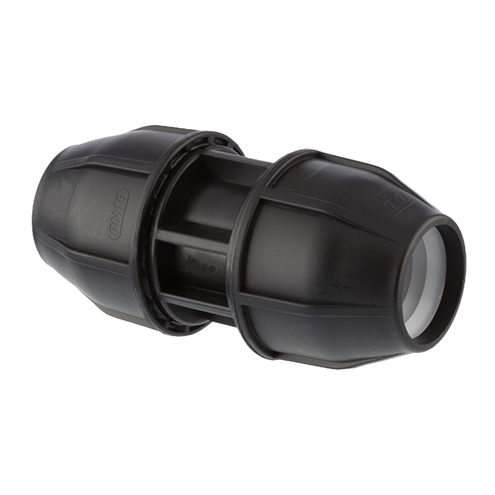 63 mm PE PP Fitting Klemm Verbinder Verschraubung Muffe Rohr Kupplung schwarz - PN 16 bar