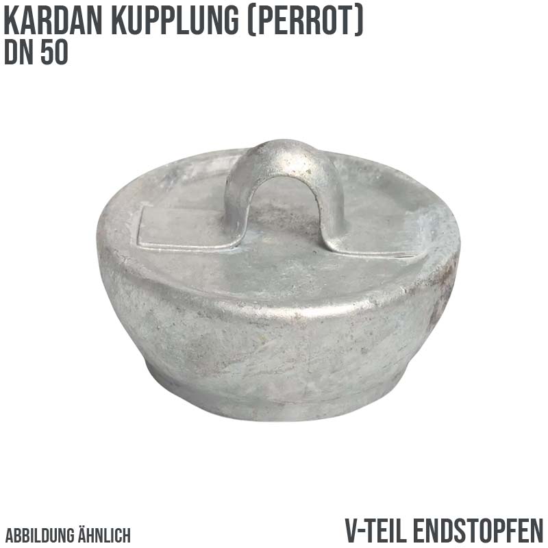 DN 50 Kardan Perrot Kupplung V-Teil Endstopfen Gülle Schlamm Schlauch
