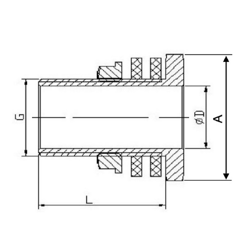 1" Tank Regen Tonnen Durchführung Connector Messing Einlass x Außengewinde  - PN 16 bar