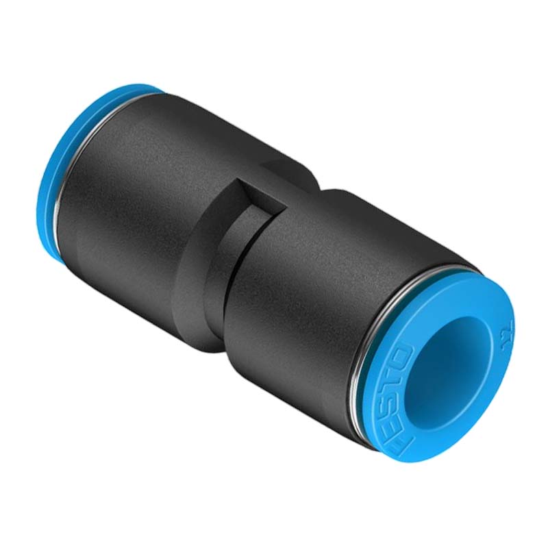6 mm Pneumatik Schnell Steck Verbinder QS gerade blau/schwarz QS-4 (153032) - PN 14 bar