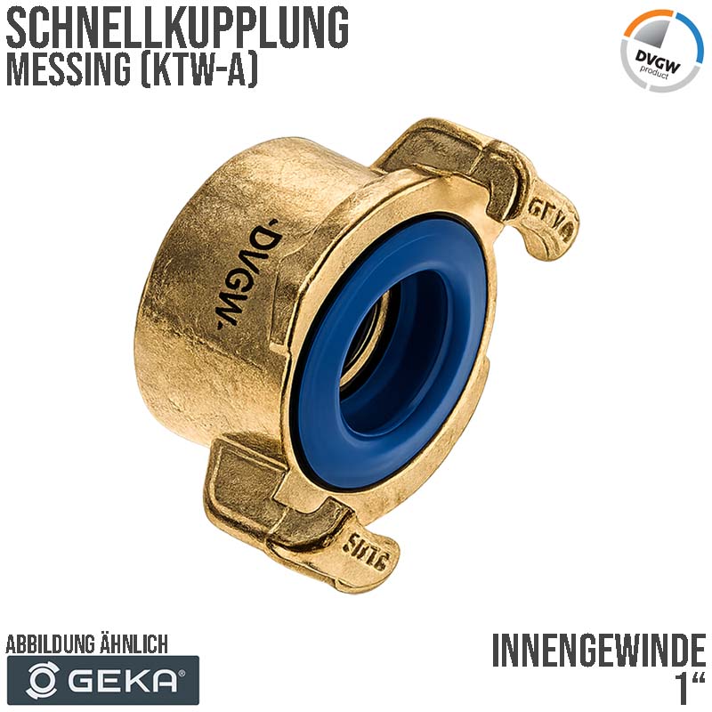 1" GEKA plus Schnell Kupplung Gewindestück Innengewinde IG Messing KTW-A DVGW - PN 40 bar
