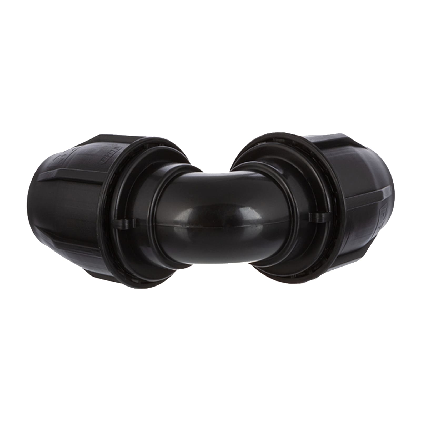 63 mm PE PP Fitting Klemm Verbinder Verschraubung Muffe Rohr Winkel 90° schwarz - PN 16 bar