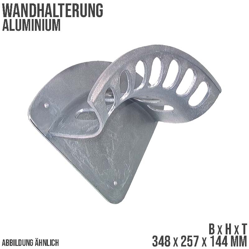 348 x 247 x 144 mm Schlauch Wandhalter Aluminium Werkstatt grau