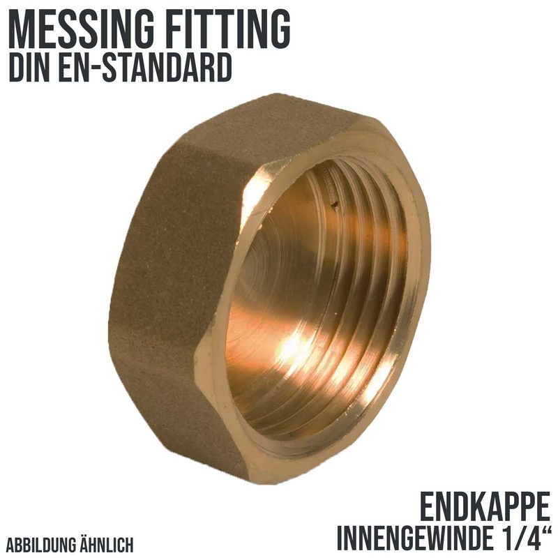 1/4" Endkappe Nr. 300 Innengewinde IG Messing Fittings PN 30 bar