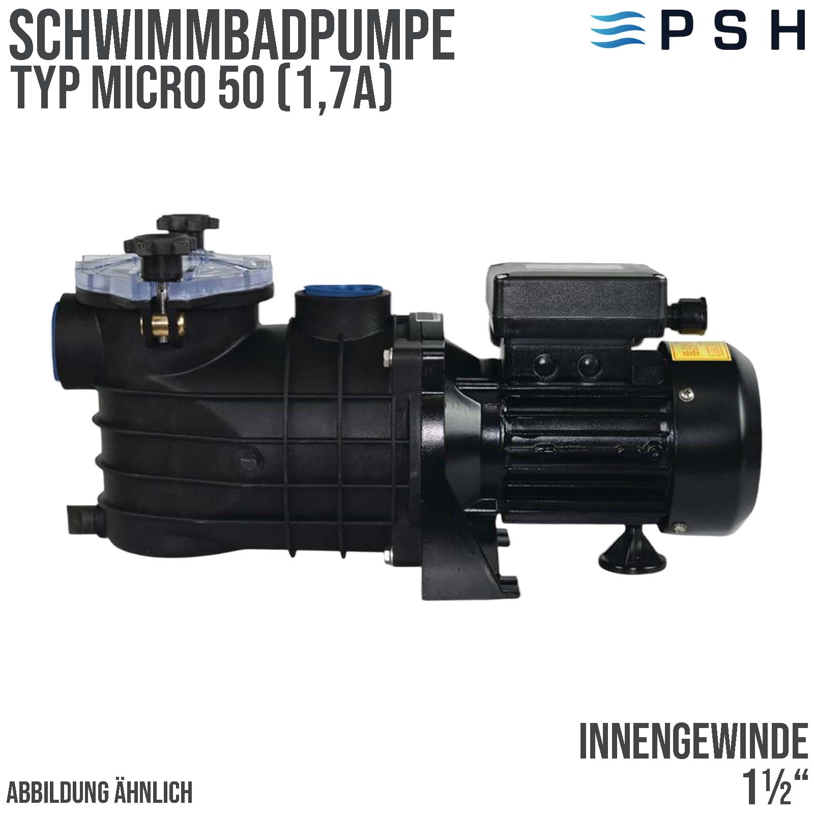 Schwimmbad Pool Pumpe Micro 50 2,4A 230VAC 1 1/2" Innengewinde Polypropylen schwarz