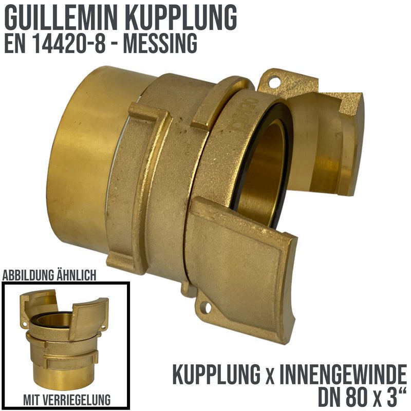 DN 80 Guillemin Kupplung Verriegelung BSPP Innengewinde IG 3" Messing - PN 16 bar