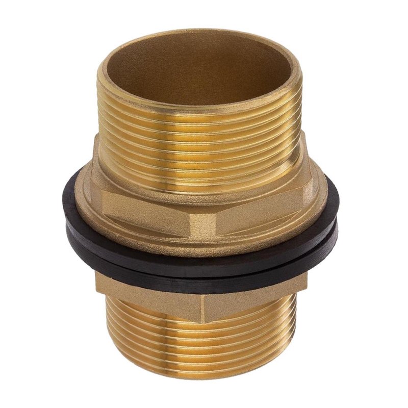 3/4" Tank Regen Tonnen Durchführung Connector Messing 2-fach Außengewinde  - PN 16 bar