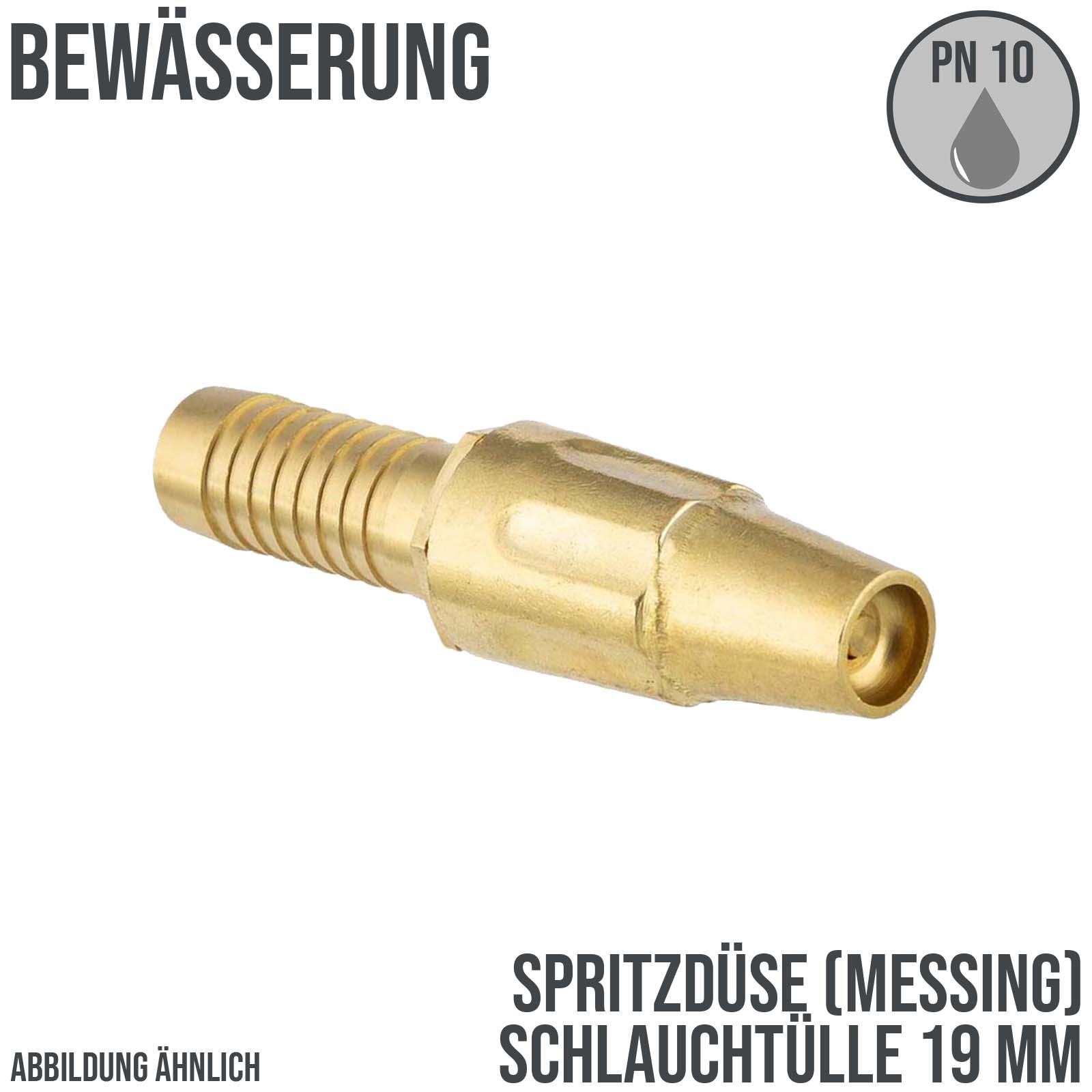 Spritzdüse Wasserspritze 25 mm Schlauchtülle Messing Garten Bewässerung - PN 10 bar