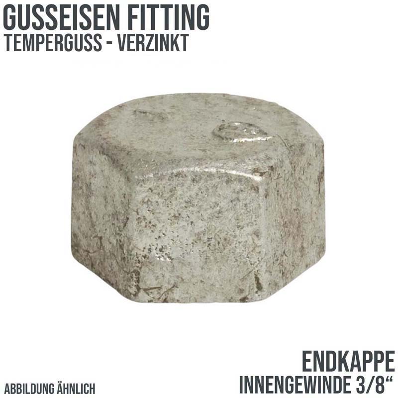 3/8" Gusseisen Temperguss Fitting Nr. 300 Endkappe Innengewinde IG PN 25 bar