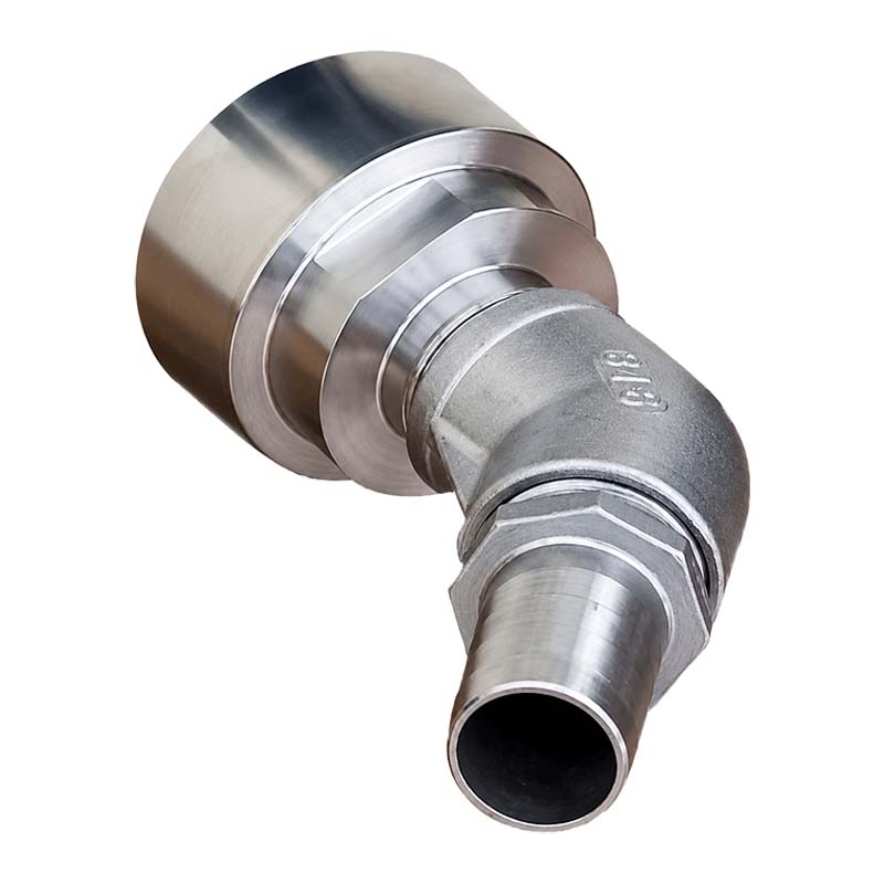 19 mm 3/4 " S60 x 6 IBC Container (AISI 316) 45° Winkel Anschluss Set Schlauch Tülle Stutzen - PN 16 bar