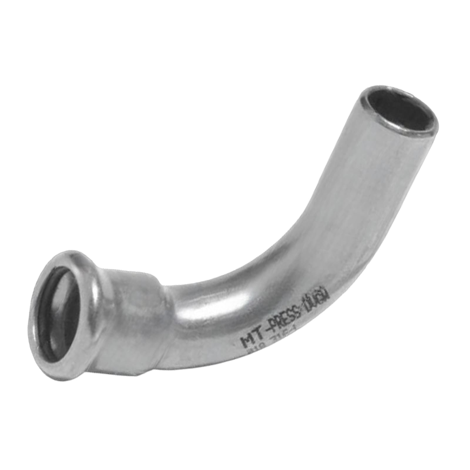 54 mm Bogen 90° Pressmuffe x Einschiebeende Edelstahl AISI 316 Fittings PN 16 bar