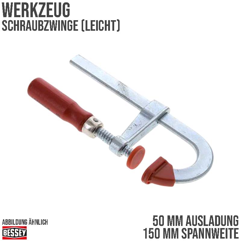 150 mm Spannweite Leicht Schraubzwinge - 50 mm Ausladung Bessey