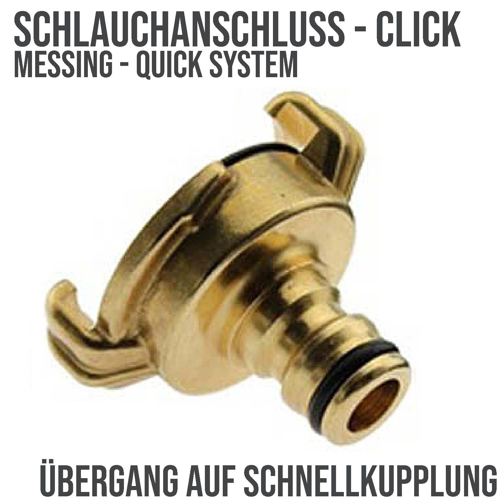 Übergang Schnellanschluss auf Click-System Quick Connect Messing (Gardena kompatibel) PN 10 bar