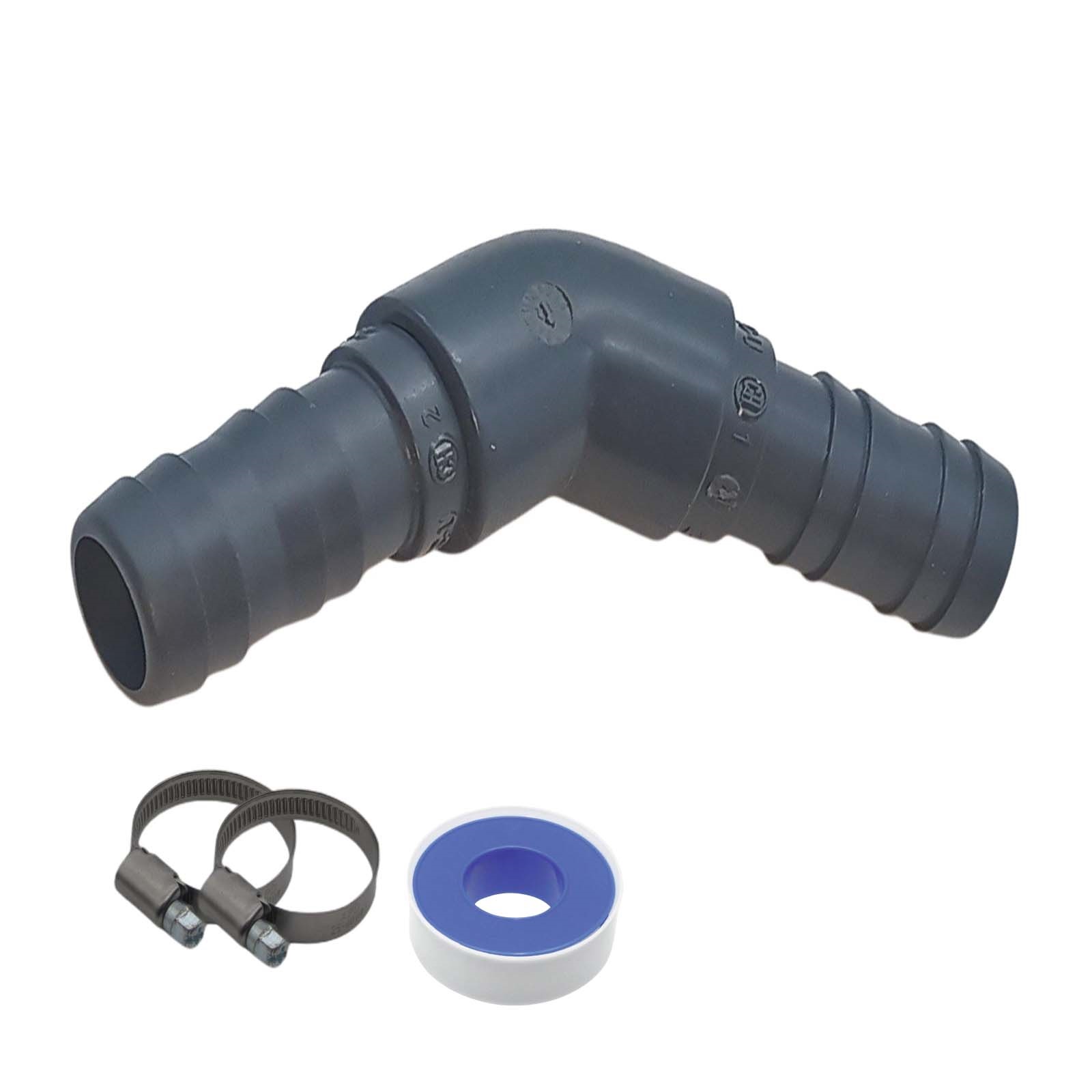 25 mm PVC PROFI Winkel 45° Schlauch Verbinder Stutzen Tülle Pool Teich Garten - PN 10 bar - Montage-Set