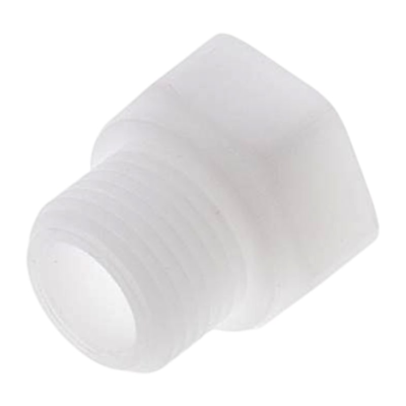 1/2" x 1/4" PP Gewinde Fitting FDA Reduzier Nippel Außen x Innengewinde Verbinder weiß - PN 10 bar