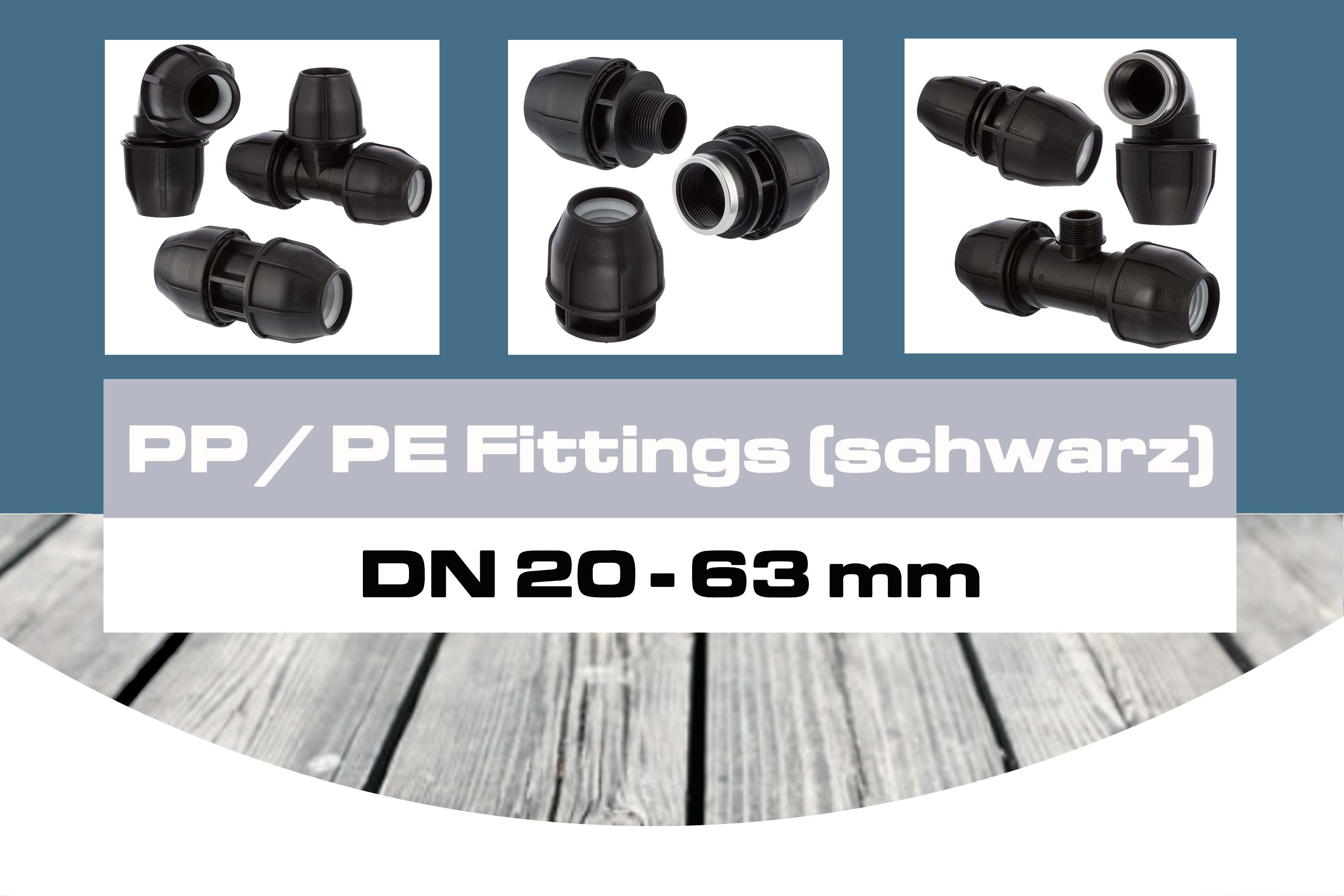 PE / PP Fittings (schwarz) PE / PP Fittings (schwarz)