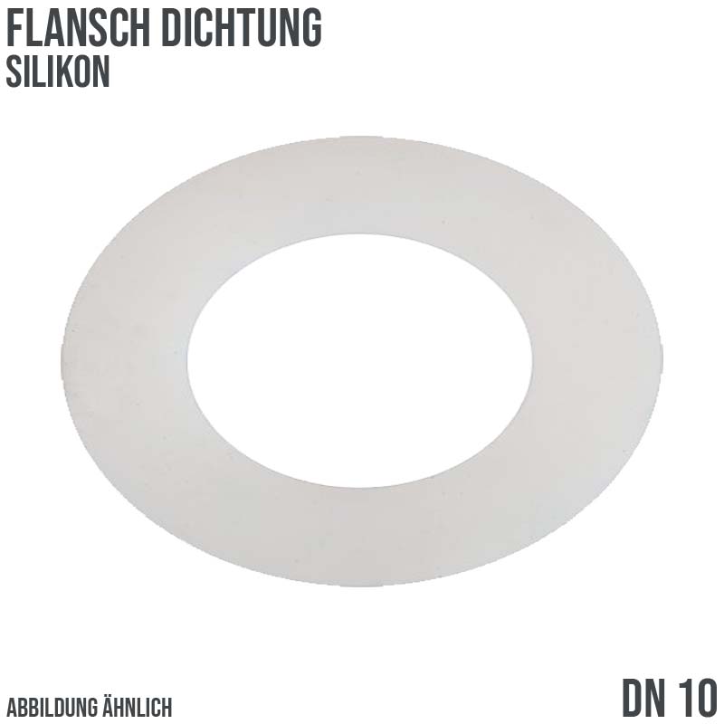 DN 10 Flansch Dichtung 18 x 45 x 3 mm Silikon weiss
