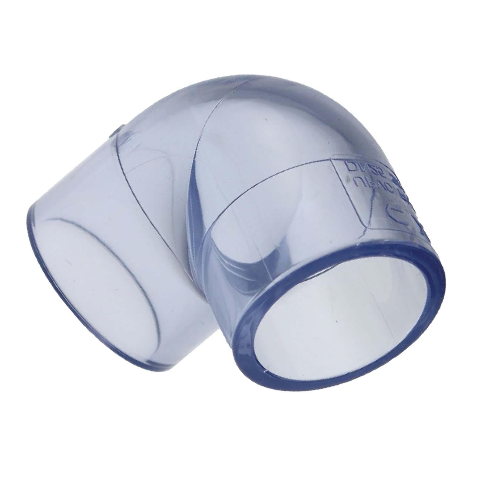 110 mm PVC Klebe Fitting Winkel 90° Muffe Verbinder - transparent durchsichtig - PN 16 bar